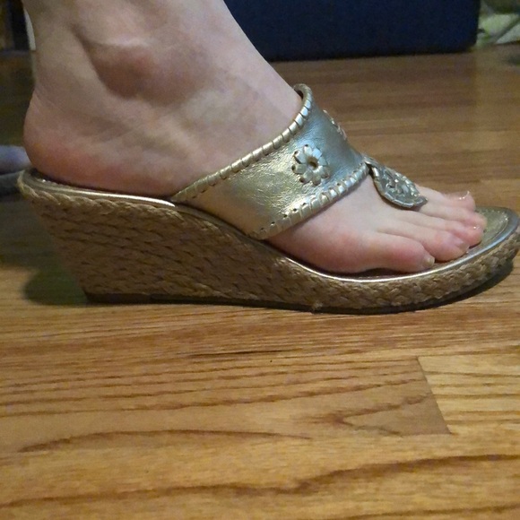Jack Rogers Platinum Marbella Mid-wedge Sz 8.5 - Picture 6 of 7
